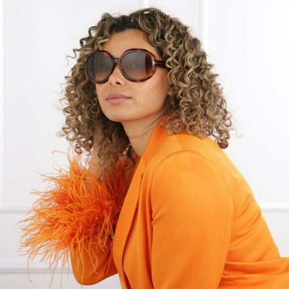 NEW Tom Ford FT1011/S  01B GEORGIA-02 Black Square Oversized Women Sunglasses - Picture 14 of 15